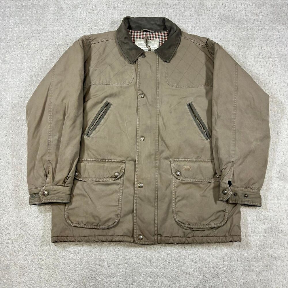 Tan Boyt Harness Company quilted hunting jacket